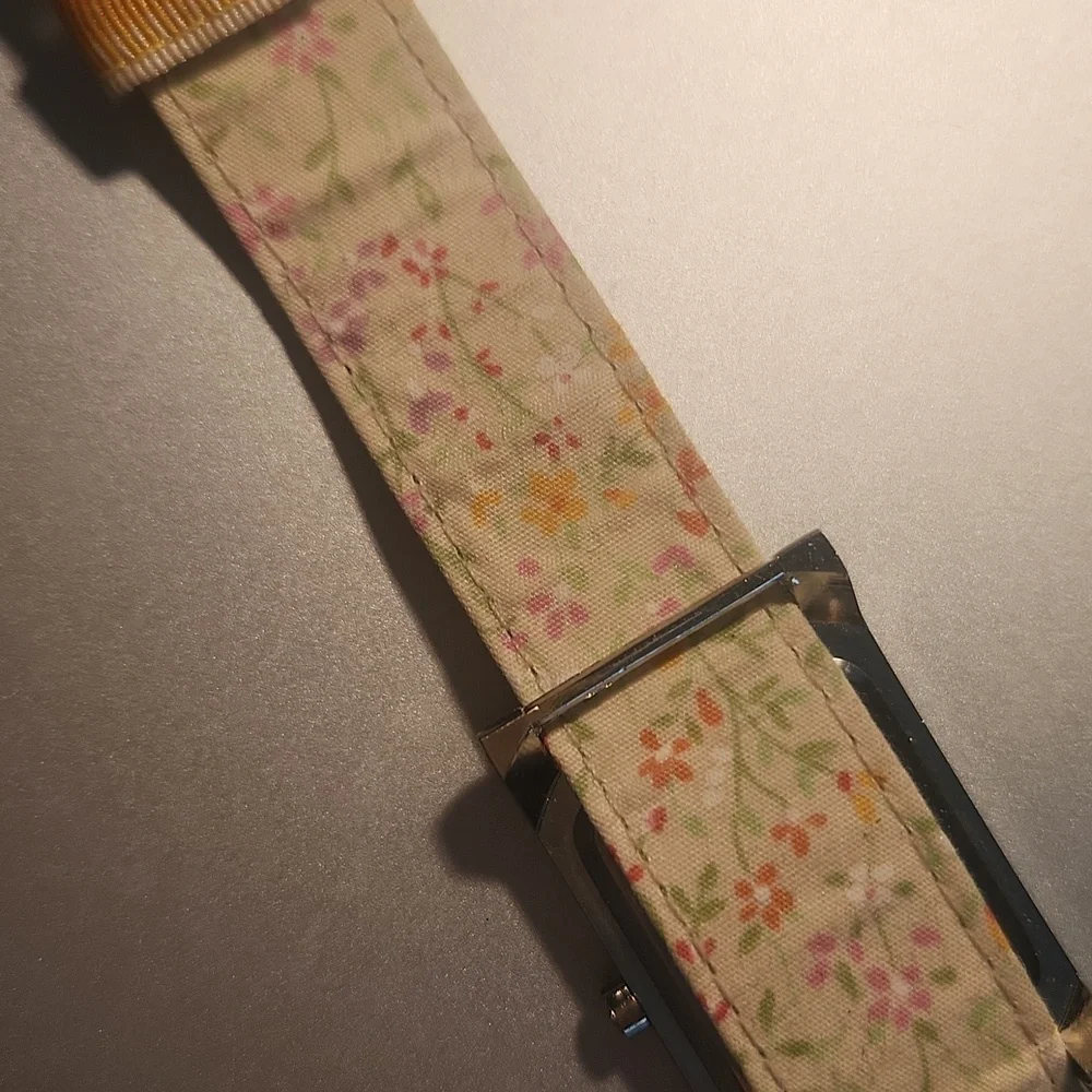 Gymboree Silver Watch with Orange and Off White Fabric Strap
